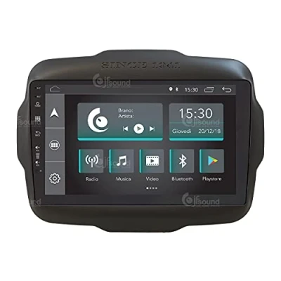 Immagine di Jf Sound car audio system Autoradio Custom Fit per Jeep Renegade Android GPS Bluetooth WiFi Dab USB Full HD Touchscreen Display 9&quot;, Nero