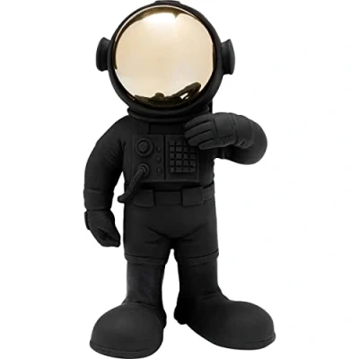 Immagine di Kare Statuetta decorativa di design Welcome astronauta, nero, poliresina, dipinta a mano, pezzo unico, 27 x 17 14 cm (altezza larghezza profondità)