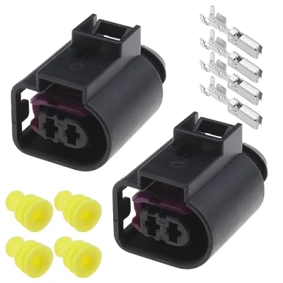 Immagine di Create idea 2 set di prese con terminali guarnizioni in gomma 4D0971992 compatibile VW Golf Audi A3 A4 A6 Q5 spina connettore Horn