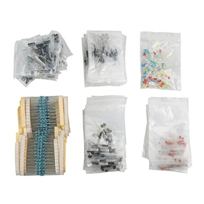 Immagine di Set di Componenti Elettronici Kit Resistori Condensatori Elettrolitici A Diodi LED Assortimento
