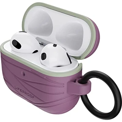 Immagine di Otterbox Custodia LifeProof per AirPods 3ª gen 2021, antishock, graffi e cadute, protezione sottile Apple con moschettone, progettata in modo sostenibile, Viola