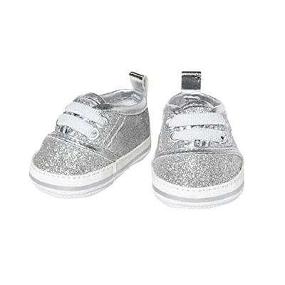 Immagine di Heless Ginnastica Glitterate per Bambole in Argento, Misura 30 34 cm, Scarpe Eleganti con Effetto Wow Occasioni Speciali, Tinta Unita, Colore, 1471
