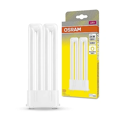 Immagine di OSRAM DULUX LED F24 EM, 2G10, 12W, 1350lm, 3000K, colore della luce bianco caldo, sostituzione per lampade fluorescenti compatte attacco 2G10 a 4 pin, durata lunga, immediata