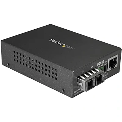 Immagine di StarTech.com Convertitore Multimediale Gigabit Ethernet Gbe a Fibra SC 1000Base LX Monomodale 10Km