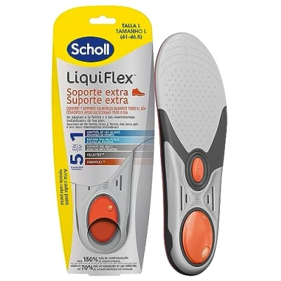 Immagine di Scholl Solette LiquiFlex supporto Rinforzato Calzature Uomo Taglia 41 46,5 Con memoria di forma e dell&#039;arco 1 paio
