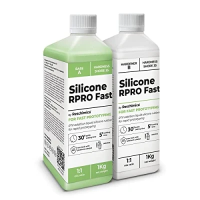 Immagine di Reschimica Gomma siliconica Super Rapida 1:1, R PRO Fast, Non tossica, Resistente alla Rottura e Semplice da Usare, Compatibile con resine, Cera, Gesso Cemento (2 kg)
