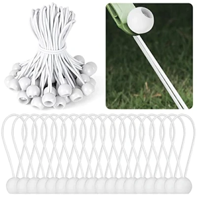 Immagine di Elastici con Sfera,Corde Elastiche Sfere,50 Pezzi Corda Elastica per Teloni,Bungee Ball in Gomma,Elastici Pallina,Elastici Fissaggio