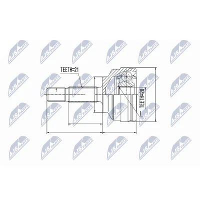 Immagine di NTY NPZ RE 022 Kit Giunto Omocinetico Assale anteriore Dx, Sx RENAULT: Kangoo I, CLIO 2, I Express mister auto, norauto,