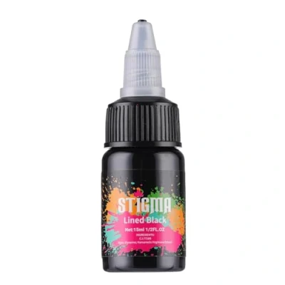 Immagine di Stigma Nero Tatuaggio Inchiostro 0,5 once (15 ml) Tattoo Ink Pigment Permanente per il di Lining