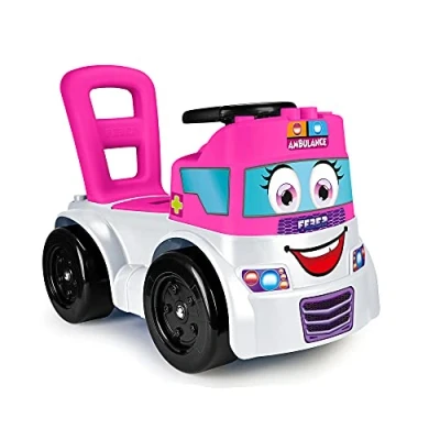 Immagine di FEBER Primipassi Motofeber Ambulanza 3 in 1: Spingi e vai, primi passi gioco con I blocchi, per imparare forme colori, Bambini/e dai 18 mesi, 800013223, Multicolore