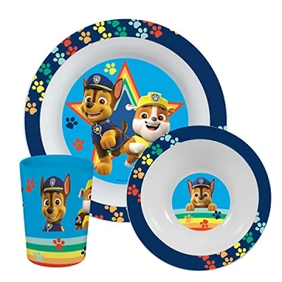 Immagine di PAW PATROL Colazione, Set 3 Pezzi con Piatto, Ciotola e Tazza per Bere, Stoviglie Bambini in Plastica, Lavabili Lavastoviglie/Microonde, Multicolore, 10153293
