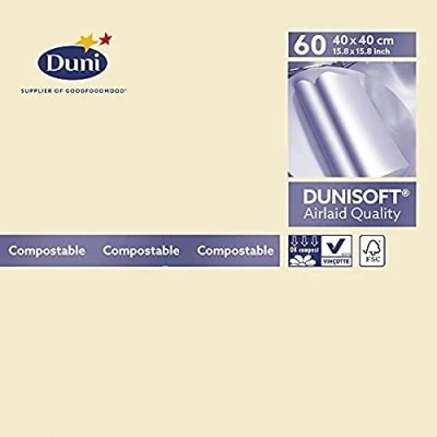 Immagine di Duni, tovaglioli “Dunisoft, Color Crema, 40 x cm, Confezione da 60
