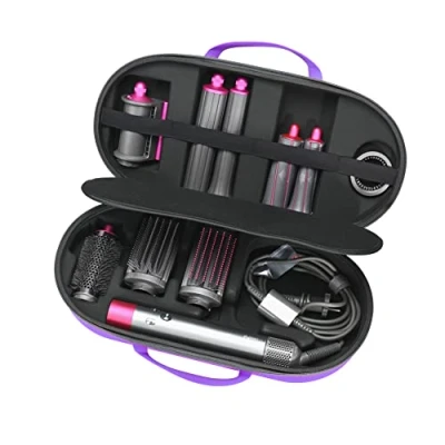 Immagine di RLSOCO Custodia per Dyson Airwrap/Nuovo airwrap Complete/Complete Long Styler HS05 HS01HS08 misura 4pcs coni Lungo o Corto Viola (Solo custodia,Hair non è incluso)