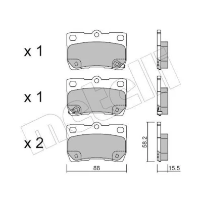 Immagine di METELLI 22 0761 0 Kit pastiglie freno con segnalatore acustico usura LEXUS: IS 2, GS III
