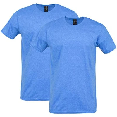 Immagine di Gildan T Shirt da Uomo in Cotone Softstyle Style G64000, Confezione 2 Camicia, Blu Savoia Melange, XX Large (Pacco 2)