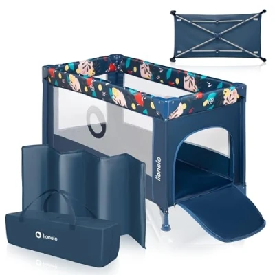 Immagine di lionelo Stefi Lettino neonato da viaggio pieghevole con materasso, Dalla nascita fino a 3 anni, Box bambini campeggio entrata laterale, Le pareti realizzate in rete, Borsa, Route
