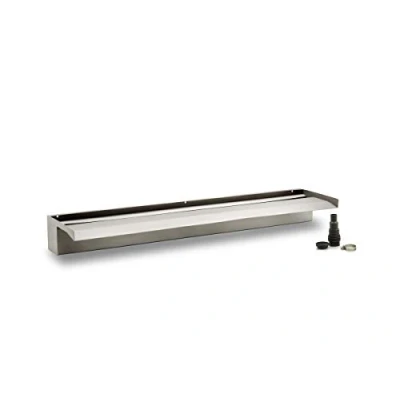 Immagine di Oase 70773 Waterfall XL 90 Cascata in cm di Larghezza Effetto Acciaio Inossidabile per Giochi d&#039;Acqua Giardino ed Esterni Montaggio su pareti e Stagno, Piscina, fontane