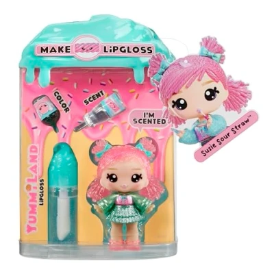 Immagine di Yummiland Lip Gloss Doll Susie Sour Straw Include Kit di Lucidalabbra Fai da te, Età 4+