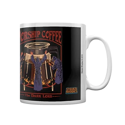 Immagine di Steven Rhodes MG25670 Worship Coffee Tazza in Ceramica, 325 ml, Bianco
