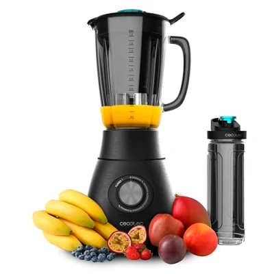Immagine di Cecotec Frullatore a caraffa Power Black Titanium 1800 Go. W, Lama 6 foglie con Rivestimento in titanio nero, vetro fuso da 1,8 l di capacità, 5 Velocità + Turbo