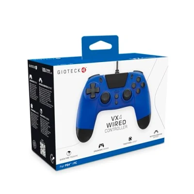 Immagine di Gioteck VX4 Controller cablato per PlayStation 4 (PS4) Blu