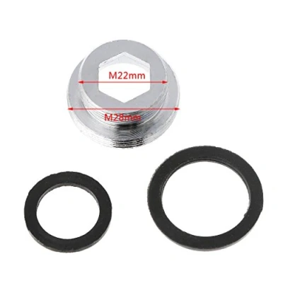 Immagine di Jwn Adattatore per rubinetto cucina, aeratore, connettore in metallo, con filettatura esterna, risparmio acqua, da 16/18/20/22/24/28/mm a 22 mm o G1/2 mm, 2 set