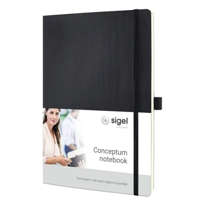 Immagine di Sigel CONCEPTUM® CO308 Taccuino con griglia di puntini Nero Numero fogli: 97 DIN A4