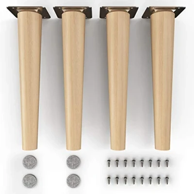 Immagine di gambe per mobili in legno sossai® Clif Round Finitura ad olio Altezza: 25 cm HMF1 rotondo, conico (versione diritta) Materiale: massello (faggio) sedie, tavoli, armadi