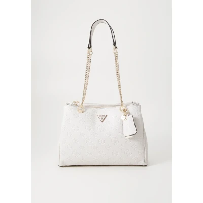 Immagine di Guess Cresidia Status Satchel Borsa a mano, Donna, Taglia: One Size, Off white