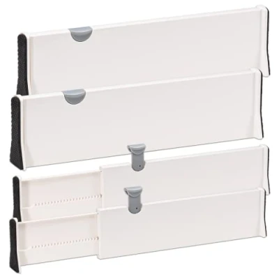 Immagine di BillyBath Divisori per Cassetti Organizer Separatori Regolabili Separatore Caricati a Molla Cucina Comò Bagno Camera da Letto 38 54cm Set di 4