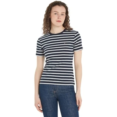 Immagine di Tommy Hilfiger NEW SLIM CODY Tshirt con stampa, Donna, Taglia: XS, Desert sky/ecru