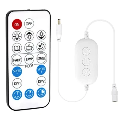 Immagine di PAUTIX RF remoto Dimmer per strisce LED monocolore, telecomando wireless 18 tasti e controller in linea DC 5 24V luci a nastro 3528/2835