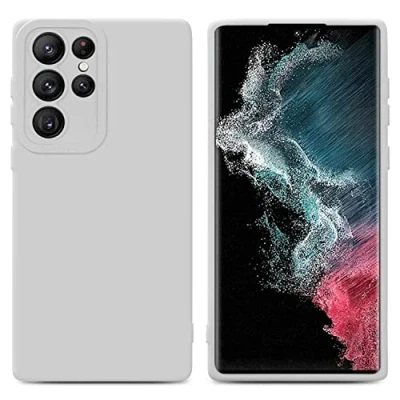 Immagine di Cadorabo Custodia compatibile con Samsung Galaxy S22 ULTRA in FLUID BIANCO Coperchio protettivo silicone TPU flessibile