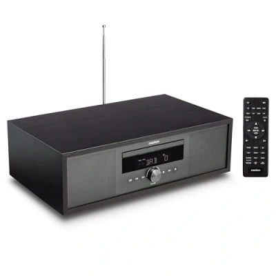 Immagine di MEDION Impianto Stereo all in One P64145 (Dab+, CD, MP3, Radio FM PLL, USB, Sistema Compatto, Design Elegante, Funzione Sveglia, spegnimento programmato Notte) Antracite