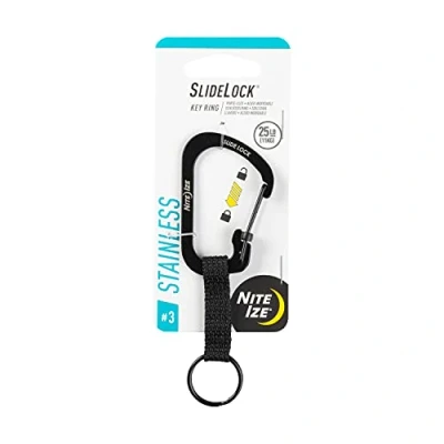 Immagine di NITE Ize Moschettone portachiavi NI CSLW3 01 R6 Keyring Gr.3 Nero 1 pz.