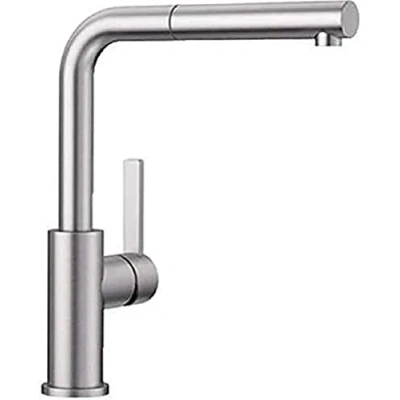 Immagine di BLANCO LANORA S 523123 Miscelatore per cucina con doccetta estraibile, ad alta pressione, in acciaio inox spazzolato [versione UE]