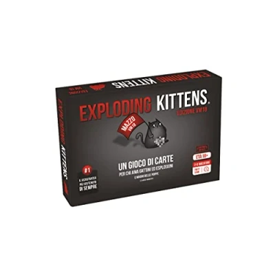 Immagine di Asmodee Exploding Kittens VM18 Gioco di Carte, Party Game, Vietato ai Minori Anni 18, 2 5 Giocatori, Edizione in Italiano