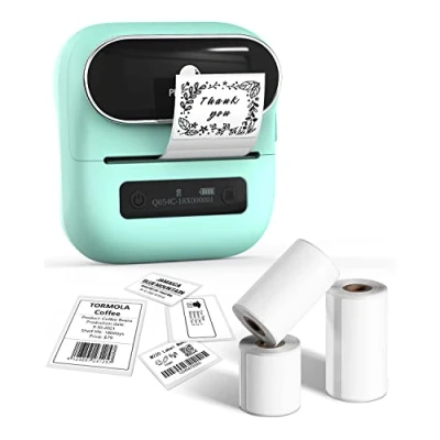 Immagine di Phomemo Stampante per etichette M220, codice a barre Bluetooth, dimensioni 20 75 mm, supporto con telefoni e PC, produttore di casa, vendita al dettaglio, ufficio, piccole imprese