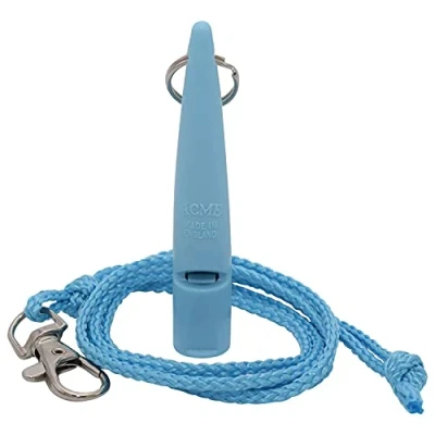 Immagine di acme Fischietto per cani N. 211,5 Originale dall‘Inghilterra Ideale addestramento Materiale resistente Frequenza standard Suono forte e ad ampio raggio (azzurro/con cordino)