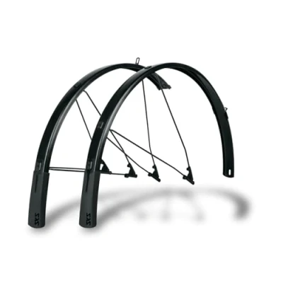 Immagine di SKS Germany BLUEMELS STYLE 27.5&quot;,28&quot;,29&quot;,Set di parafanghi per pneumatici larghezza 46 75 mm, accessori bicicletta (adattatore a V con sistema sicurezza ESC, spoiler flessibile), nero