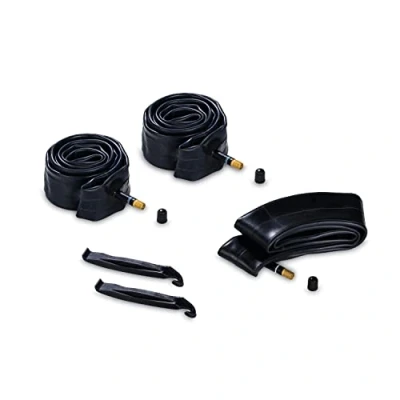 Immagine di hauck Kit Riparazione Gomme Per Passeggini 3 Ruote 2 Camere D&#039;Aria da 16&quot;, 1 12&quot; e Leve Cacciagomme Passeggino come Runner di Nero
