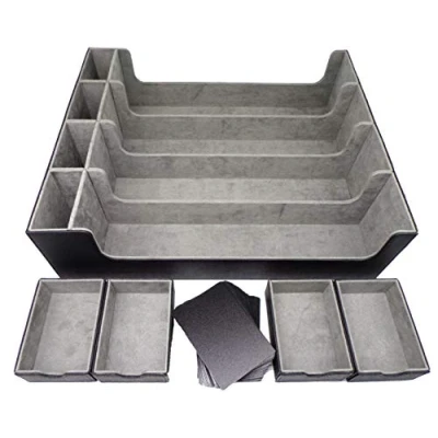 Immagine di docsmagic.de Premium 4 Row Trading Card Storage Box Black + Trays &amp; Divider MTG PKM YGO Carte da Collezione Scatola di Immagazzinaggio Nero