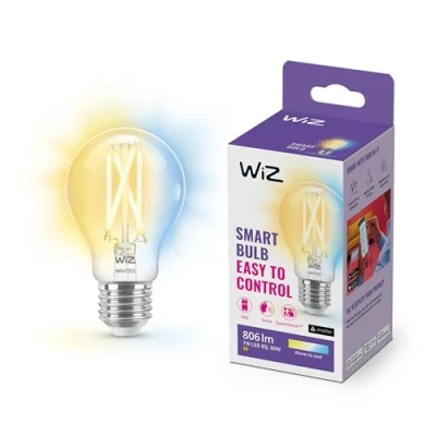 Immagine di WiZ Lampadina Smart WiFi, Luce Bianca da Calda a Fredda Dimmerabile, Filament, E27, 7W, Tecnologia SpaceSense, Controllo Vocale (Alexa, Apple HomeKit, Google Home)