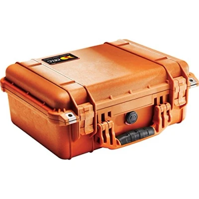 Immagine di Peli 1450 Valigia Protettiva Rigida Resistente Agli Urti, IP67 Impermeabile e a Prova di Polvere, Capacità 15L, Prodotto In Germania, Senza Schiuma, Colore Arancione
