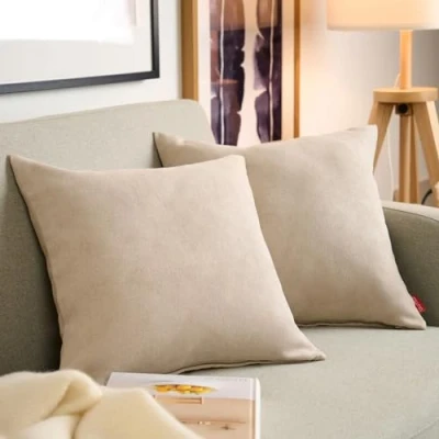 Immagine di Blumtal Federe Cuscini Divano in Ciniglia, Copricuscini Divano, Cuscino 2 Pezzi, 40 x 40cm, Taupe