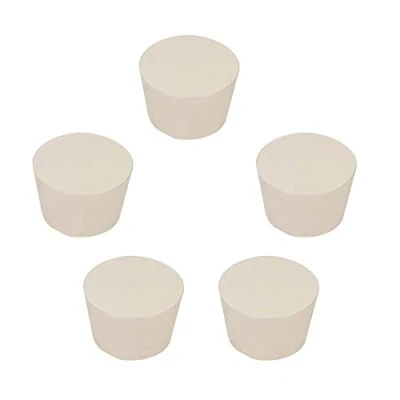 Immagine di stonylab Tappi in Gomma Solida, 5 Pezzi 10# 41mm x 50mm 34mm Sigillo da Laboratorio Affusolati Bianco, Adatto a Tutti i Matraccio stonylab/Labasics Erlenmeyer