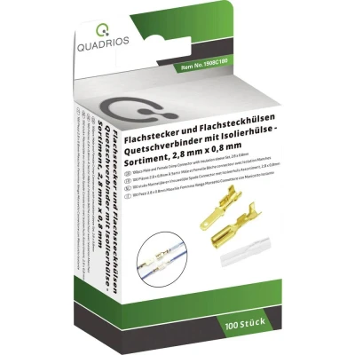 Immagine di Quadrios 1908C180 Assortimento di capicorda a compressione 0.50 mm² 1 Ottone, Trasparente 100 Parti