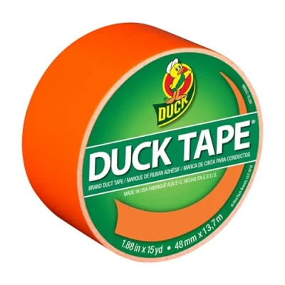 Immagine di Duck Nastro in tinta unita, arancione fluo, ripara, fai da te, personalizza, decora ed educa, 48 mm x 13,7 m