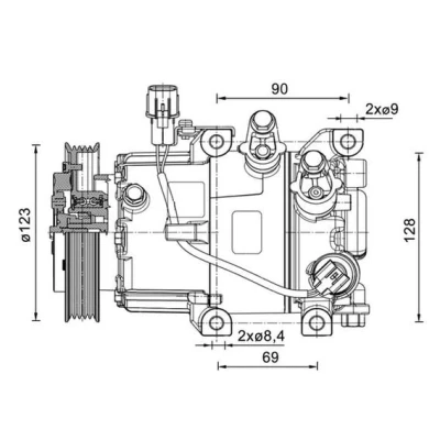 Immagine di MAHLE ORIGINAL ACP 1465 000P Compressore Aria Condizionata 6VS12e 12 PAG 46 YF R 1234yf, 134a