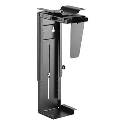 Immagine di Ewent Supporto per CPU Regolabile sotto scrivania, Computer Case con Fissaggio scrivania e a Muro, Nero